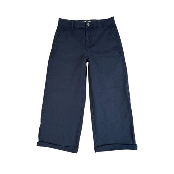 Everlane Navy Utility Straight Leg Cropped Rolled Hem Pant Size 8R #1862 - Picture 2 of 7